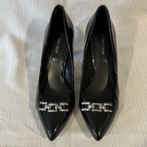 White House Black Market 3” Black Patent Leather heals